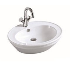 Раковина CeramaLux Lux Classic 3573 60 x 48 x 16 см накладная, белая, хром