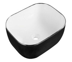 Раковина CeramaLux Серия NC D1302H134 накладная, белый/черный