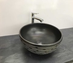 Раковина CeramaLux Серия MNC J2072 накладная, под камень, черный