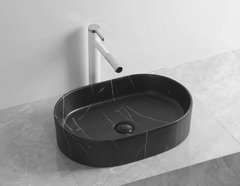 Раковина Ceruttispa, 50 х 35 см, накладная, черный мрамор матовый, CR0055B MMB1