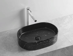 Раковина Ceruttispa, 50 х 35 см, накладная, мрамор черный матовый, CR0055B MMB2