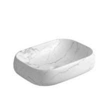 Раковина Ceruttispa, 56.5 х 40 см, накладная, белый мрамор матовый, CR0086 MMW2