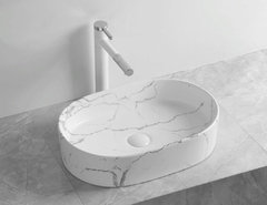 Раковина Ceruttispa, 50 х 35 см, накладная, белый мрамор матовый, CR0055B MMW2