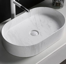 Раковина Ceruttispa, 50 х 35 см, накладная, белый мрамор матовый, CR0055B MMW1