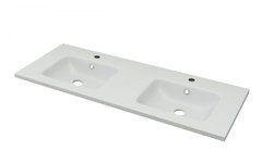 Раковина Cezares 50211, 121 см, искусственный камень, 2 чаши, белый