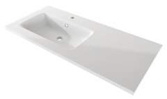 Раковина Cezares Avril 50165, 102 см, искусственный камень, левая, белый