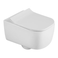 Подвесной унитаз Black&White Universe W-730, подвесной, безободковый, сиденье микролифт , белый