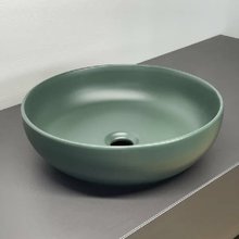 Раковина Comforty, 37 см, фарфор, накладная, цвет темно-зеленый, 00-00012222 (111MDG)