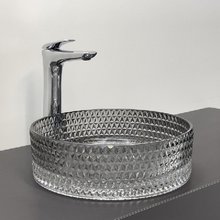 Раковина Comforty, 36 см, стеклянный, накладной, цвет градиентный серый, 00-00015716 (CF21010)