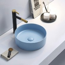 Раковина Comforty, накладная, 35,2 см, цвет голубой матовый, 00-00007634 (9111ML)