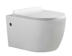 Подвесной безободковый унитаз Bravat Gina C21172UW-ENG сиденье с микролифтом, белый