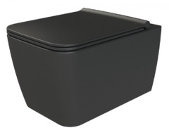 Подвесной безободковый унитаз Boheme Zen, черный матовый, 967-B