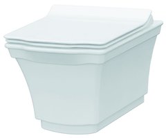 Подвесной безободковый унитаз Boheme Hermitage 951 без узора, белый, хром