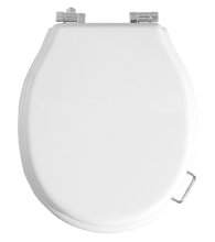 Крышка-сиденье Boheme Vogue 906-W-CH для унитаза, микролифт, белый, хром