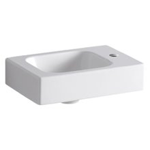 Раковина Geberit iCon 38 х 28 см, без перелива, отверстие под смеситель на крыле, белая, 124736000/124836000