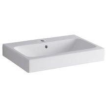 Раковина Geberit iCon 124060000, 60 х 48,5 см, перелив и отверстие под смеситель по центру, белая