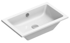 Раковина GSI Kube X 895311, встраиваемая сверху, 60 x 37 см, белый глянцевый