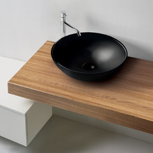 Раковина накладная Kerasan Ciotola 430331 С3, диаметр 46 см, цвет черный матовый