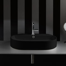 Раковина накладная Kerasan Ciotola 028531*1 65 х 40 см, с переливом, цвет черный матовый