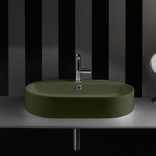 Раковина накладная Kerasan Ciotola 028511*1 65 х 40 см, с переливом, цвет Verde muschio зелёный мох