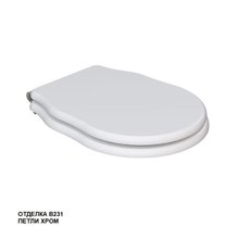 Крышка-сиденье Caprigo Boheme, белая, фурнитура хром, с микролифтом, KFe-IC-B231