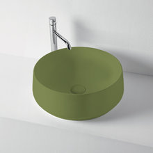 Раковина накладная Kerasan F10, диаметр 43 см, цвет зеленый матовый, 460411