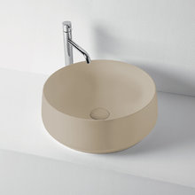 Раковина накладная Kerasan F10, диаметр 43 см, цвет коричневый орех матовый, 460481