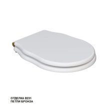 Крышка-сиденье Caprigo Boheme KFe-IB-B231, белая, фурнитура бронза, с микролифтом