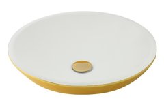 Раковина Migliore Arena 31562 50 см накладная, белый матовый, золото