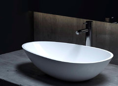 Раковина накладная Salini Paola 1101101G, 58 x 34,5 х 14 см, из материала Sapirit, глянцевая белая