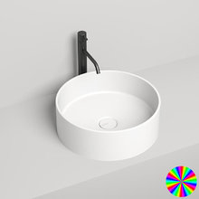 Раковина накладная Salini Armonia 130112SMRH 02, 45 х 45 х 15 см, из искусственного камня S-Stone, белый матовый, покраска по RAL снаружи