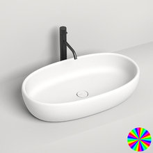 Раковина накладная Salini Luce 110721MRH, 69 х 39,5 х 15,5 см, из искусственного камня S-Stone, белый матовый, покраска по RAL снаружи