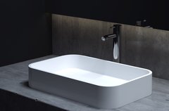 Раковина накладная Salini Callista 01, 54,5 х 34,5 х 10 см, из материала Sapirit, глянцевая белая, 1101104G