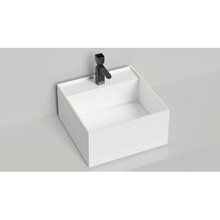 Раковина Salini Armonia Square Top 02 130512T1GRH, 45 см, из искусственного камня S-Sense, белый глянцевый, покраска RAL снаружи